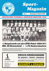 VfL Bochum Programm 1986/87 1 FC Kaiserslautern 